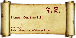 Huss Reginald névjegykártya